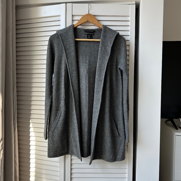 Tahari Sweaters - Tahari 100% Cashmere Hooded Cardigan Sweater